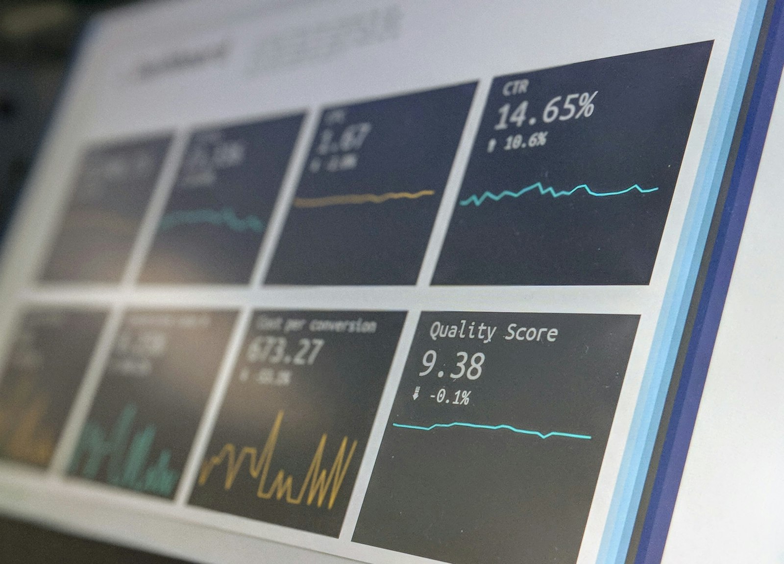 Analytics dashboard on a laptop screen used to review UTM parameters and campaign traffic
